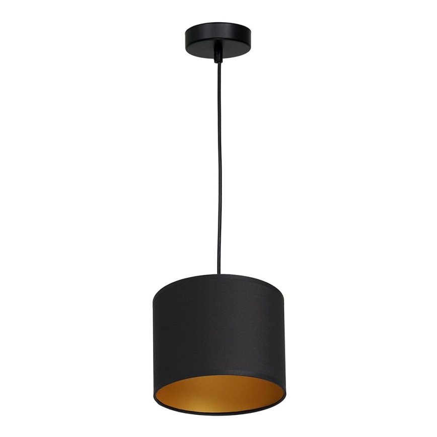 Lampadario su corda   ARDEN 1xE27/60W/230Vdiametro 18 cm nero/oro