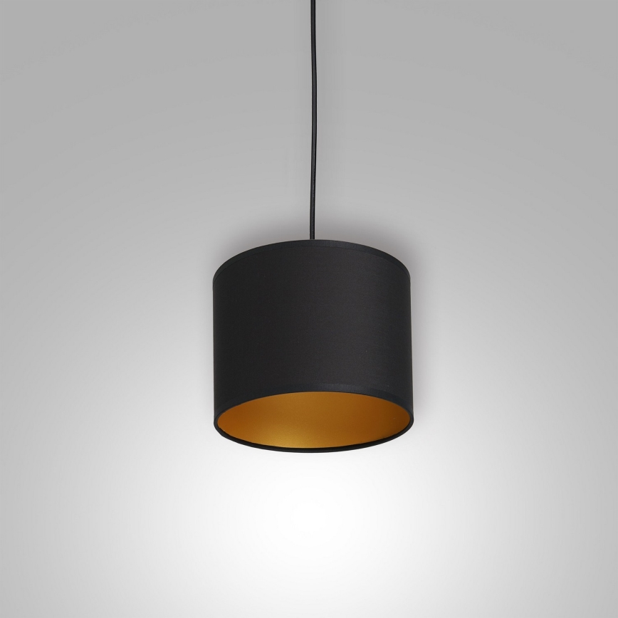 Lampadario su corda   ARDEN 1xE27/60W/230Vdiametro 18 cm nero/oro