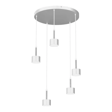 Lampadario su corda ARENA 5xGX53/11W/230V bianco/cromo