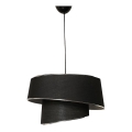 Lampadario su corda BARETTE 1xE27/60W/230V nero/cromo lucido