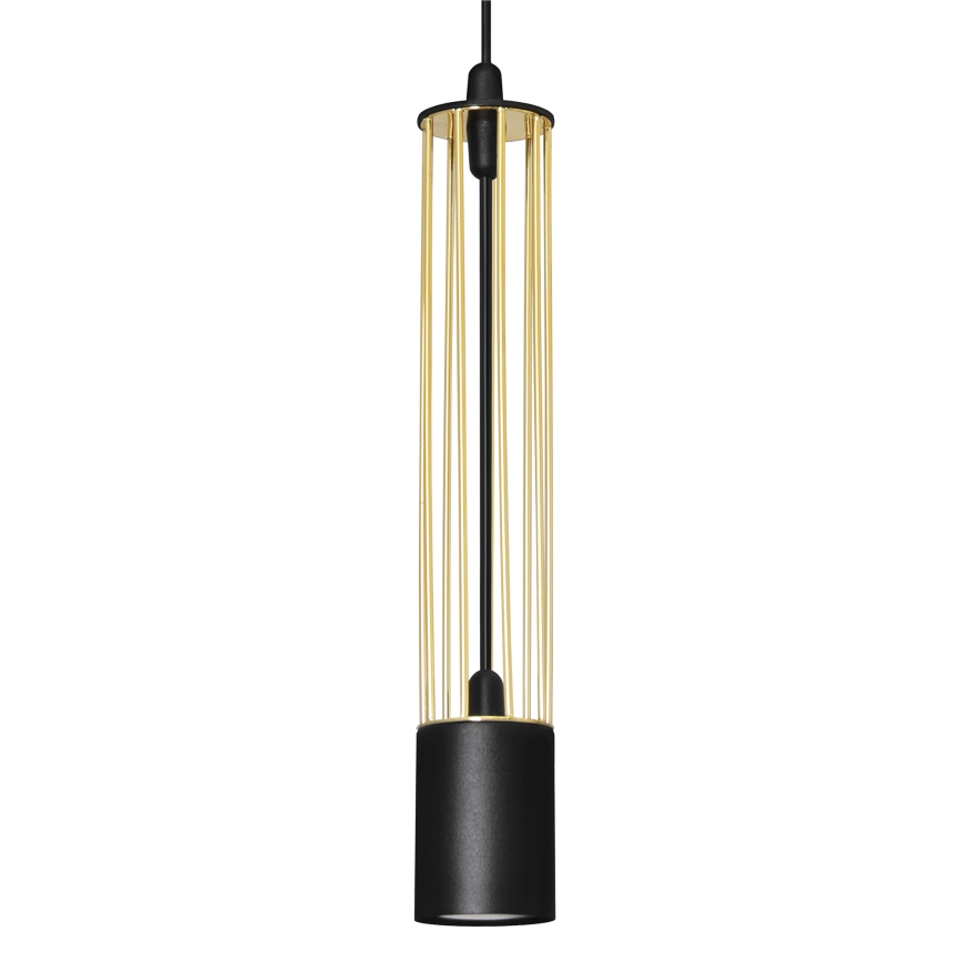 Lampadario su corda BARS 4xGU10/20W/230V nero/dorato