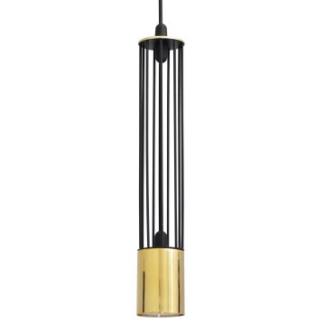 Lampadario su corda BARS 4xGU10/20W/230V nero/dorato