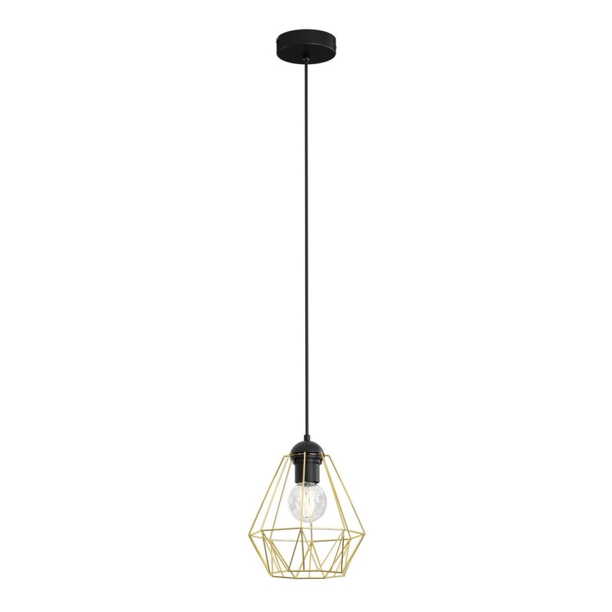 Lampadario su corda BERGEN 1xE27/60W/230V nero/dorato