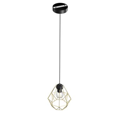 Lampadario su corda BERGEN 1xE27/60W/230V nero/dorato