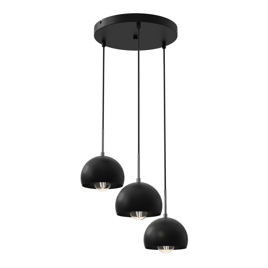 Lampadario su corda COOL 3xE27/60W/230V nero