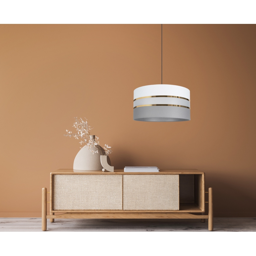 Lampadario su corda   CORAL 1xE27/60W/230V d. 40 cm bianco/grigio