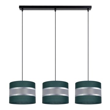 Lampadario su corda CORALLO 3xE27/60W/230V verde