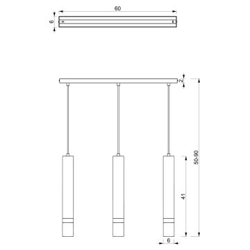 Lampadario su corda JOKER 3xGU10/25W/230V blu