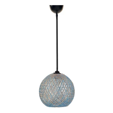 Lampadario su corda  JUTE 1xE27/60W/230V blu