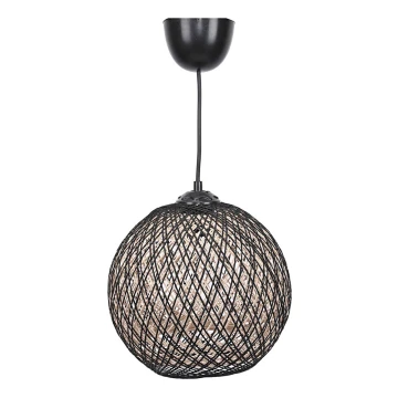 Lampadario su corda JUTE 1xE27/60W/230V nero