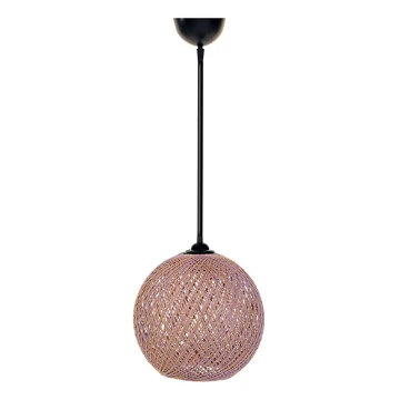 Lampadario su corda JUTE 1xE27/60W/230V rosa