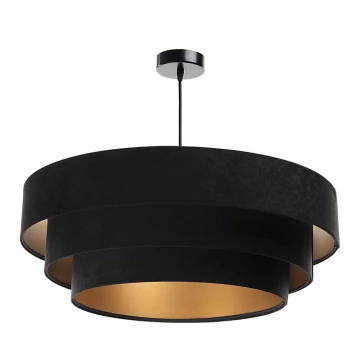 Lampadario su corda TRINITI 1xE27/60W/230V nero/oro