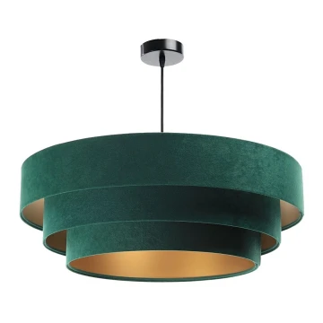 Lampadario su corda TRINITI 1xE27/60W/230V verde/oro