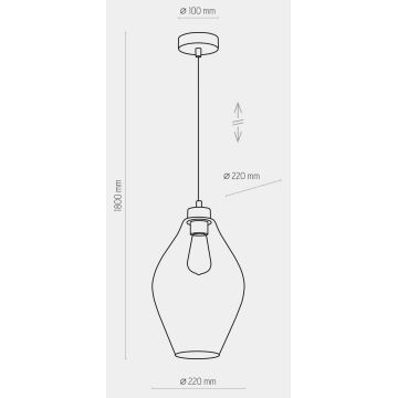 Lampadario su corda TULON 1xE27/60W/230V