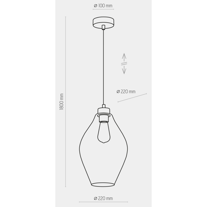 Lampadario su corda TULON 1xE27/60W/230V