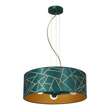 Lampadario su corda ZIGGY 3xE27/60W/230V verde/oro