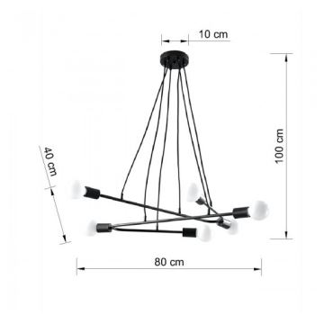 Lampadario su filo ASTRAL 6xE27/60W/230V