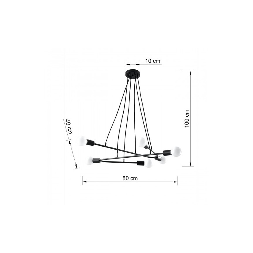 Lampadario su filo ASTRAL 6xE27/60W/230V