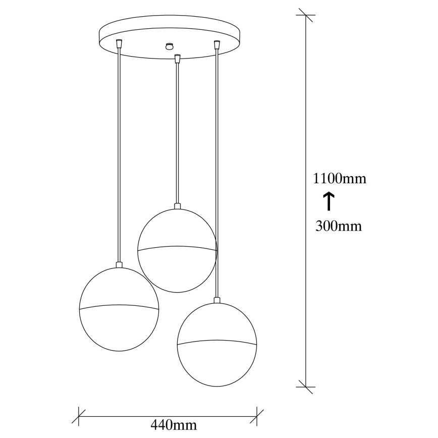 Lampadario su filo BASTOS 3xE27/40W/230V