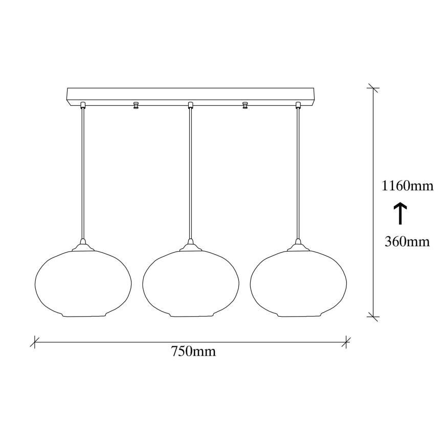 Lampadario su filo CAMINI 3xE27/40W/230V