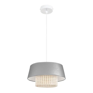 Lampadario su filo  CONA 1xE27/60W/230V diametro 35 cm grigio