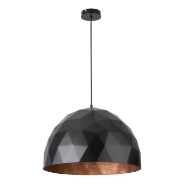 Lampadario su filo DIAMENT 1xE27/60W/230V d. 50 cm nero/rame