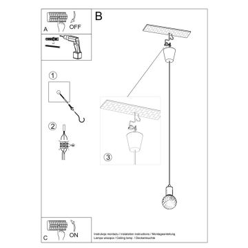 Lampadario su filo DIEGO 1xE27/60W/230V verde