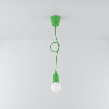 Lampadario su filo DIEGO 1xE27/60W/230V verde