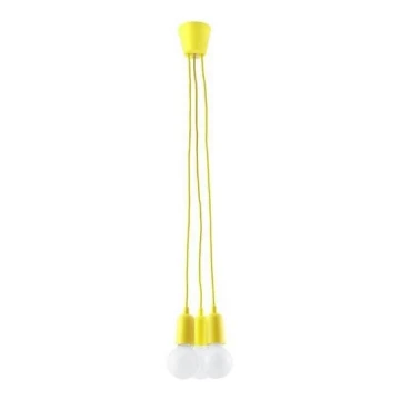 Lampadario su filo DIEGO 3xE27/60W/230V giallo