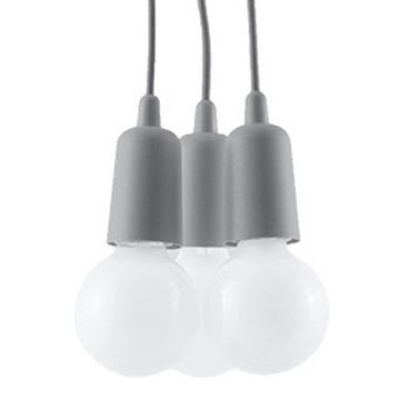 Lampadario su filo DIEGO 3xE27/60W/230V grigio