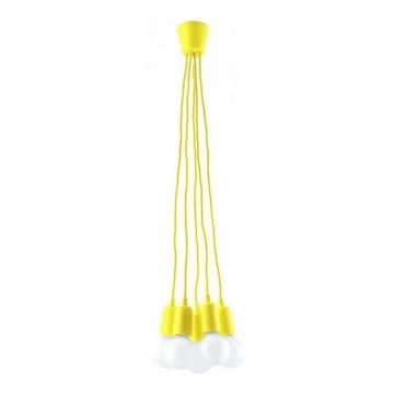 Lampadario su filo DIEGO 5xE27/60W/230V giallo