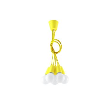 Lampadario su filo DIEGO 5xE27/60W/230V giallo