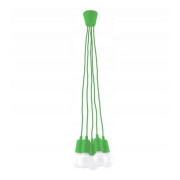 Lampadario su filo DIEGO 5xE27/60W/230V verde