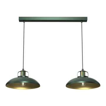 Lampadario su filo FELIX 2xE27/60W/230V verde