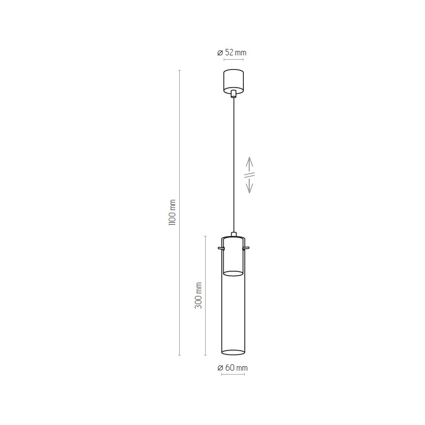 Lampadario su filo LOOK GRAPHITE 1xGU10/10W/230V