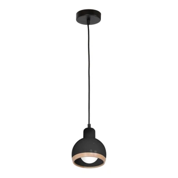 Lampadario su filo OVAL 1xE27/60W/230V nero