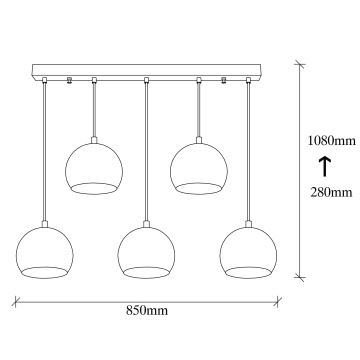 Lampadario su filo SIVANI 5xE27/100W/230V