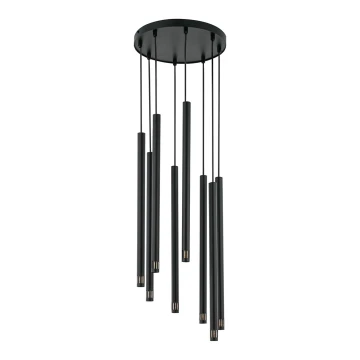 Lampadario su filo STALACTITE LASER 8xG9/2,5W/230V nero