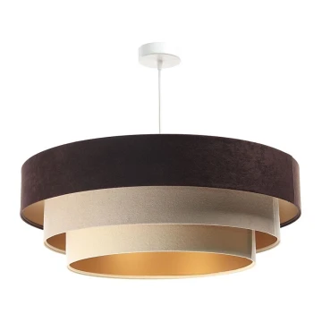 Lampadario su filo TRINITI 1xE27/60W/230V marrone/beige/oro