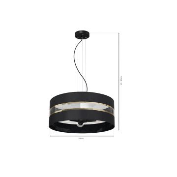 Lampadario su filo ULTIMO 3xE27/60W/230V nero