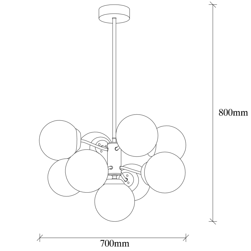 Lampadario su palo  MUDONI 9xE27/100W/230V