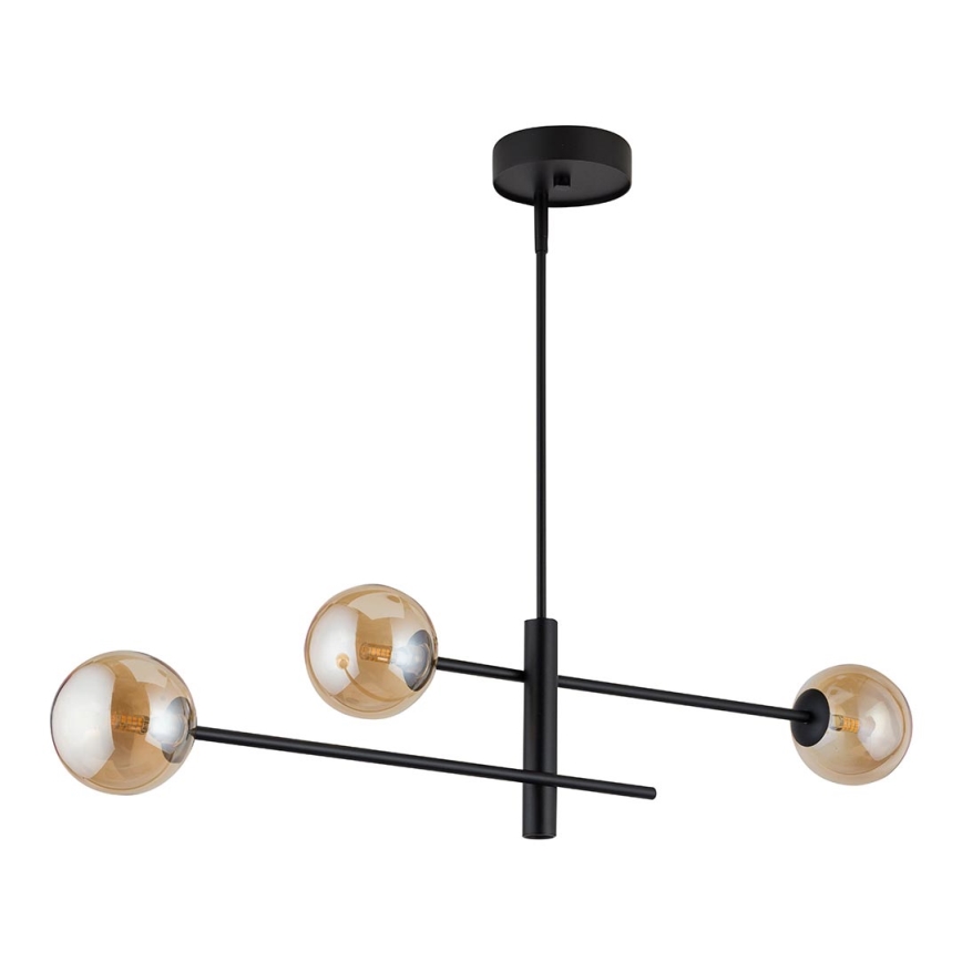 Lampadario su palo  ORO 3xG9/12W/230V nero/oro