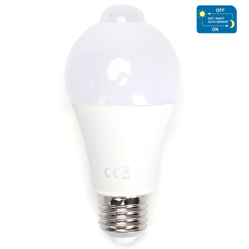 Lampadina LED con sensore di movimento e crepuscolare A60 E27/12W/230V 6500K - Aigostar