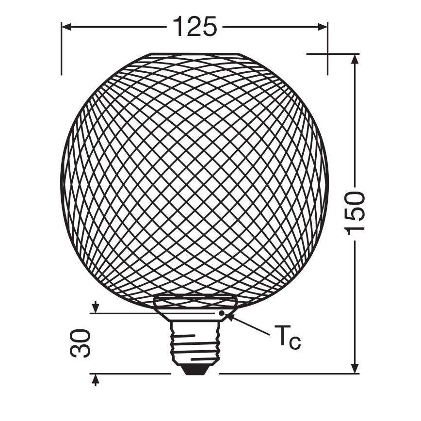 Lampadina LED DECOR FLAT G125 E27/3,5W/230V 2700K nero - Osram