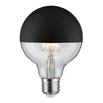 Lampadina LED dimmerabile con un mirror spherical cap GLOBE G95 E27/6,5W/230V 2700K nero - Paulmann 28676