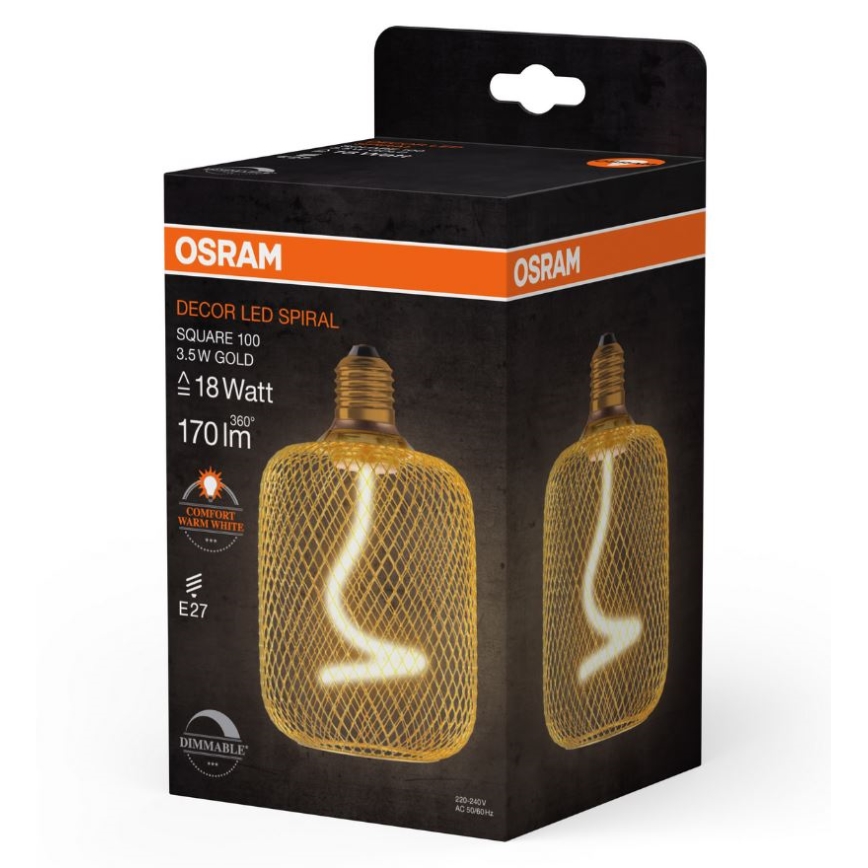 Lampadina LED dimmerabile DECOR FILAMENT E27/3,5W/230V 1800K oro - Osram