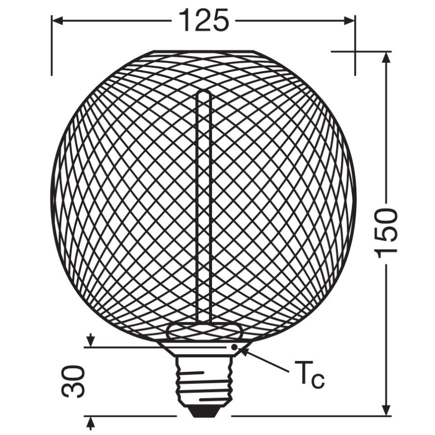 Lampadina LED dimmerabile DECOR  FILAMENT G125 E27/3,5W/230V 1800K nero - Osram