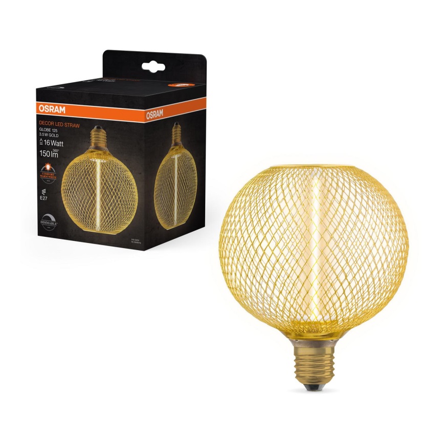 Lampadina LED dimmerabile DECOR  FILAMENT G125 E27/3,5W/230V 1800K oro - Osram