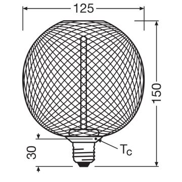 Lampadina LED dimmerabile DECOR  FILAMENT G125 E27/3,5W/230V 1800K oro - Osram