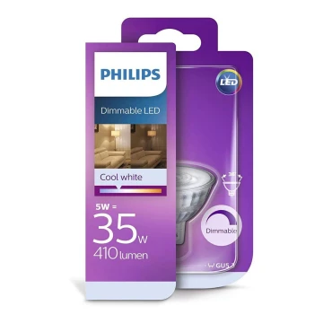 Lampadina LED dimmerabile Philips GU5,3/5W/12V 4000K